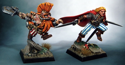 Miniaturas de Gotrek Gurnisson y Felix Jaeger para Warhammer